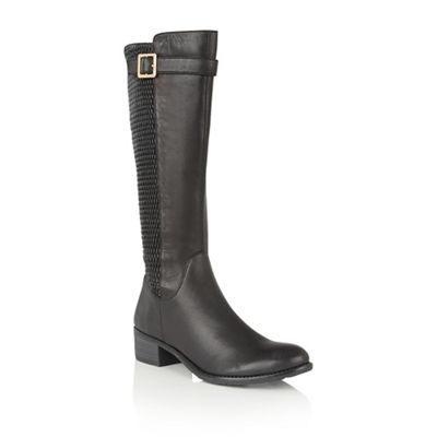 Lotus Black leather 'Nuttall' knee high boots